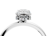 White gold Emerald Solitaire Engagement Ring with Cathedral Band and Four-Prong Setting_67