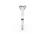 White gold Emerald Solitaire Engagement Ring with Four-Prong Setting and Tapered Band_38