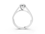 White gold Emerald Solitaire Engagement Ring with Four-Prong Setting and Tapered Band_39
