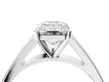 White gold Emerald Solitaire Engagement Ring with Four-Prong Setting and Tapered Band_40