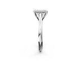 White gold Emerald Solitaire Engagement Ring with Six-Prong Setting and Classic Band 3