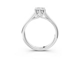 White gold Emerald Solitaire Engagement Ring with Six-Prong Setting and Classic Band 4