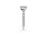 White gold Emerald Solitaire Floral Milgrain Engagement Ring_50