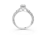 White gold Emerald Solitaire Floral Milgrain Engagement Ring_51