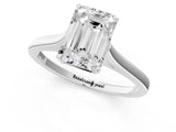 White gold Emerald Solitaire Heart Prong Engagement Ring with Tapered Band_56