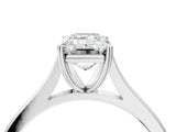 White gold Emerald Solitaire Heart Prong Engagement Ring with Tapered Band_59