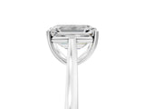 White gold Emerald Solitaire Heart Prong Engagement Ring with Tapered Band_60