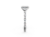 White gold Emerald Solitaire Marquise Side Stone Prong Setting Ring_88