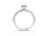 White gold Emerald Solitaire Marquise Side Stone Prong Setting Ring_89