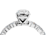 White gold Emerald Solitaire Marquise Side Stone Prong Setting Ring_90