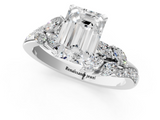 White gold Emerald Solitaire Marquise Twist Band with Six-Prong Setting_131