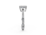 White gold Emerald Solitaire Pavé Band Prong Setting Ring_22