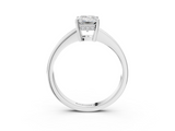 White gold Emerald Solitaire Pavé Band Prong Setting Ring_22