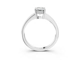 White gold Emerald Solitaire Pavé Band Prong Setting Ring_52