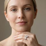 White gold Emerald Solitaire Pavé Diamond Milgrain Engagement Ring with Four-Prong Setting_51
