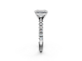 White gold Emerald Solitaire Pave Diamond Engagement Ring with Four-Prong Setting_370