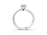 White gold Emerald Solitaire Pave Diamond Engagement Ring with Four-Prong Setting_371