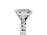 White gold Emerald Solitaire Pave Diamond Engagement Ring with Four-Prong Setting_375