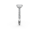 White gold Emerald Solitaire Pave Diamond Engagement Ring with Prong Setting_57