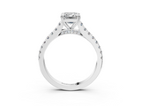 White gold Emerald Solitaire Pave Diamond Engagement Ring with Prong Setting_58