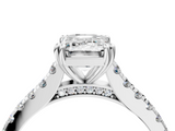 White gold Emerald Solitaire Pave Diamond Engagement Ring with Prong Setting_59
