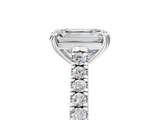 White gold Emerald Solitaire Pave Diamond Engagement Ring with Prong Setting_60