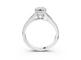 White gold Emerald Solitaire Pave Split Shank Engagement Ring with Six-Prong Setting_50