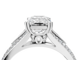 White gold Emerald Solitaire Pave Split Shank Engagement Ring with Six-Prong Setting_51