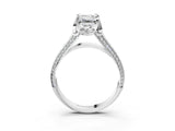 White gold Emerald Solitaire Pave Split Shank Ring with Four-Prong Setting_84
