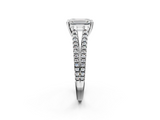 White gold Emerald Solitaire Split Shank Pavé Diamond Engagement Ring_378