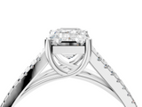 White gold Emerald Solitaire Split Shank Pavé Diamond Engagement Ring_380