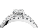 White gold Emerald Solitaire Split Shank Pave Diamond Ring_77