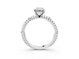 White gold Emerald Solitaire Twisted Band Prong Set Engagement Ring_78