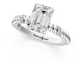 White gold Emerald Solitaire Twisted Band Prong Set Engagement Ring_84