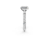 White gold Emerald Solitaire Twisted Band Prong Set Engagement Ring_85