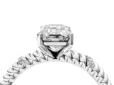 White gold Emerald Solitaire Twisted Band Prong Set Engagement Ring_87