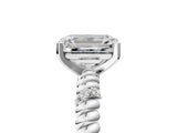 White gold Emerald Solitaire Twisted Band Prong Set Engagement Ring_88