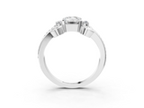 White gold Emerald Solitaire Twisted Band Scroll Prong Ring_6