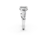 White gold Emerald Solitaire Twisted Band with Prong Setting_49