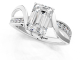 White gold Emerald Solitaire Twisted Band with Prong Setting_51