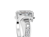 White gold Emerald Solitaire Twisted Band with Prong Setting_52