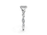 White gold Emerald Solitaire Twisted Pave Band with Four-Prong Setting_40