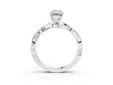 White gold Emerald Solitaire Twisted Pave Band with Four-Prong Setting_41