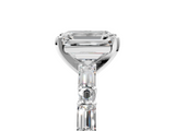 White gold Emerald Solitaire with Side Baguettes and Channel Set Band_118