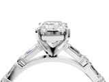White gold Emerald Solitaire with Side Baguettes and Channel Set Band_121