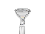 White gold Emerald Solitaire with Tapered Baguette Side Stones on a Classic Band with Four-Prong Setting_229