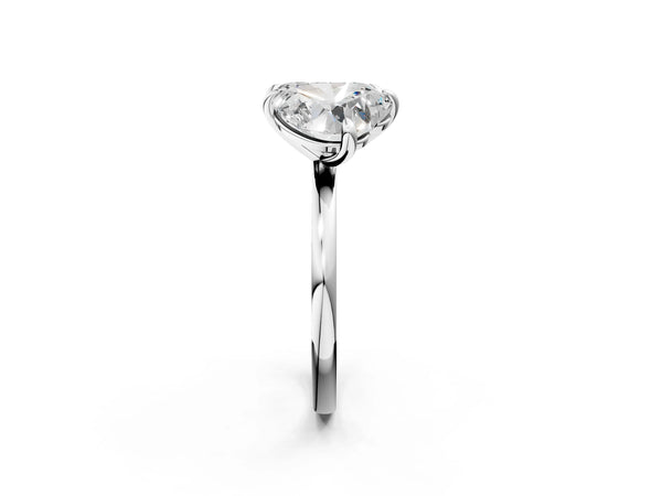 White Gold Emerald Cut and Heart-Shaped Laboratory-Grown Diamond Toi et Moi Engagement Ring