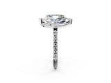 White gold Emerald and Marquise Toi Moi Ring with Prong Setting and Pave Band 2