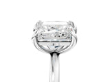 White gold Emerald and Princess Toi Moi Ring with Prong Setting and Plain Band 5
