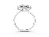 White gold Emerald and Radiant Toi Moi Ring with Prong Setting and Plain Band_43